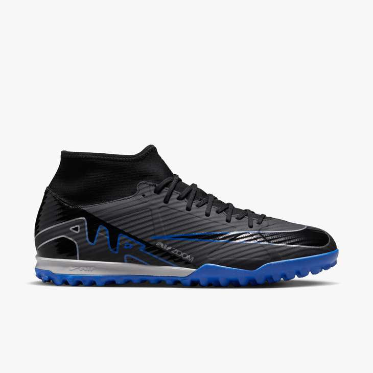 Nike Mercurial Superfly 9 Academy TF Turf Soccer Shoes Black Royal The Village Soccer Shop