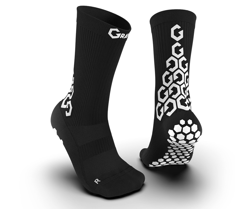 Senda Athletics Gravity Pro Performance Grip Socks - Crew Length - Black