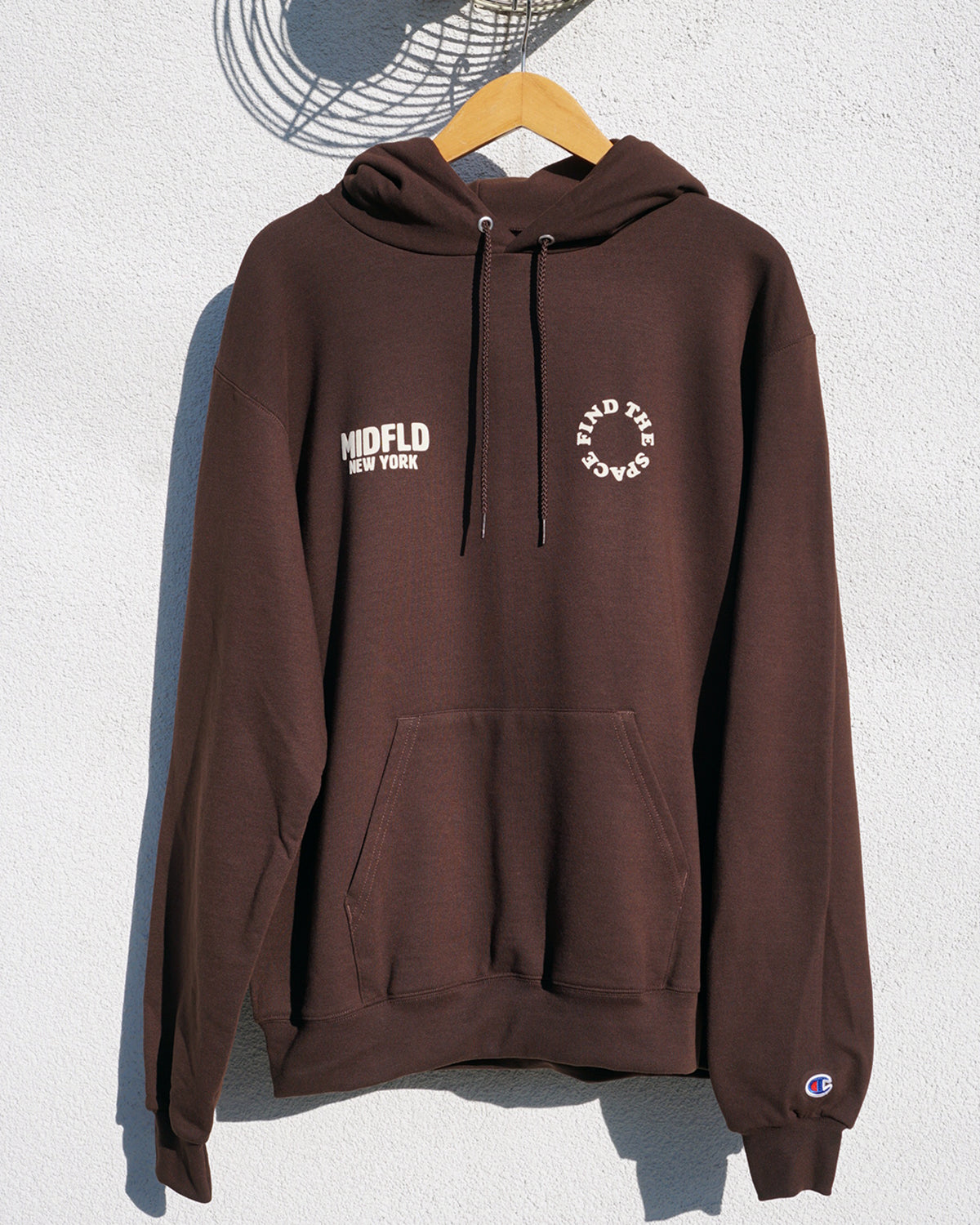 MIDFLD Champion™ Find the Space Double Logo Hoodie - Chocolate Brown