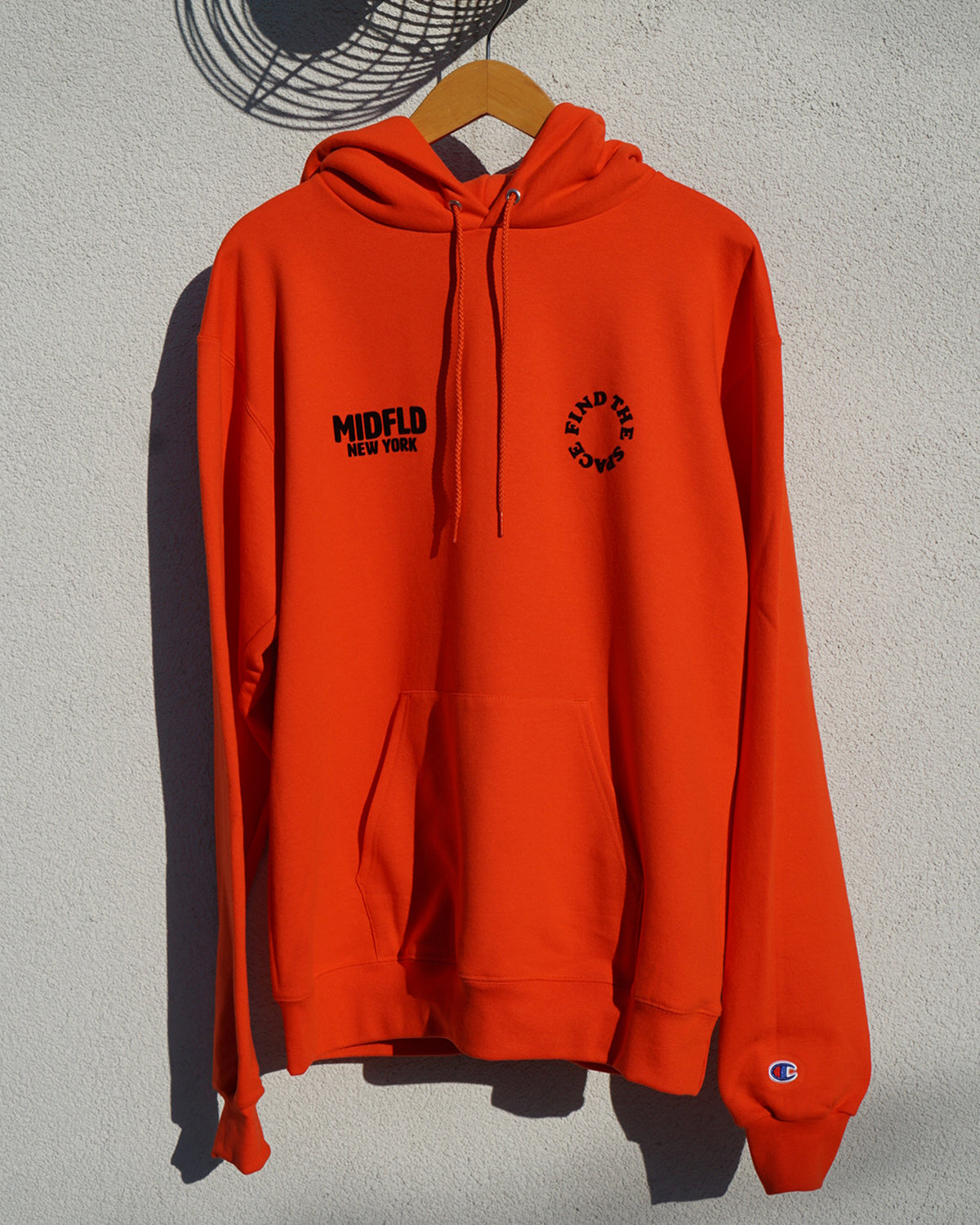 MIDFLD Champion™ Find the Space Double Logo Hoodie - Orange