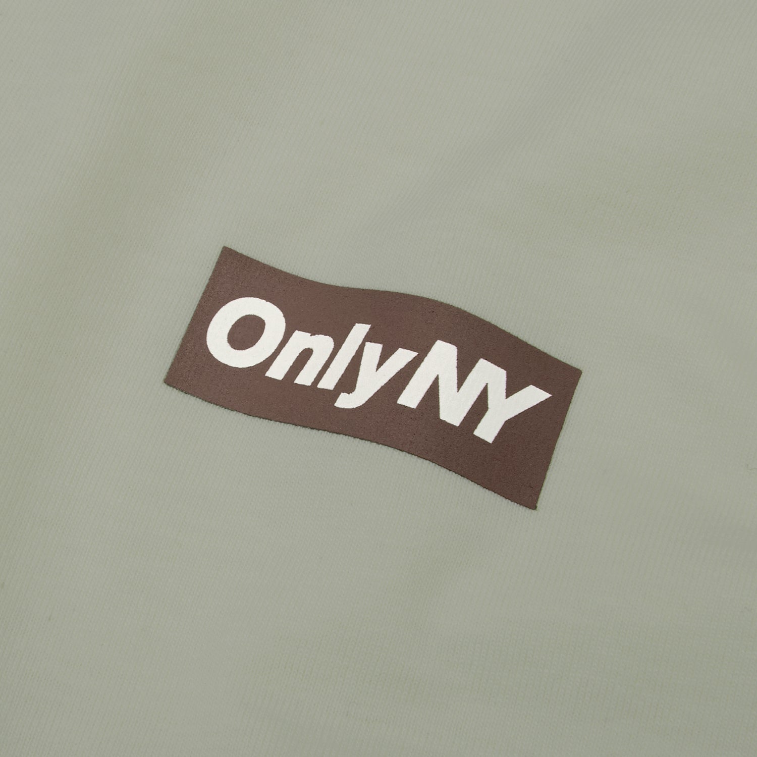 Only NY Block Logo Long Sleeve T-Shirt - Light Sage/Brown