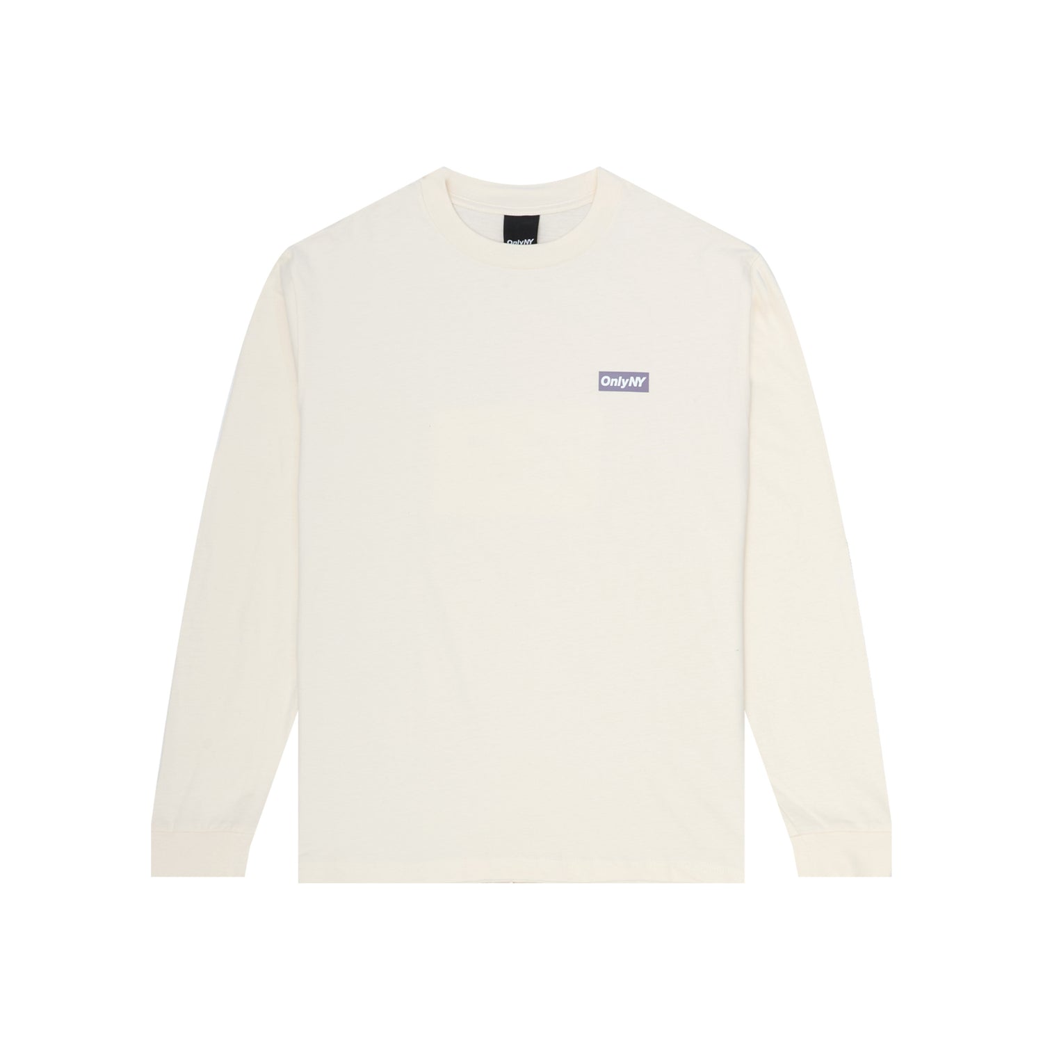 Only NY Block Logo Long Sleeve T-Shirt - Natural/Dusty Purple